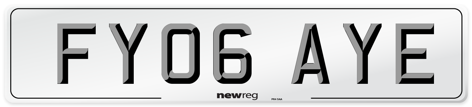 FY06 AYE Number Plate from New Reg
